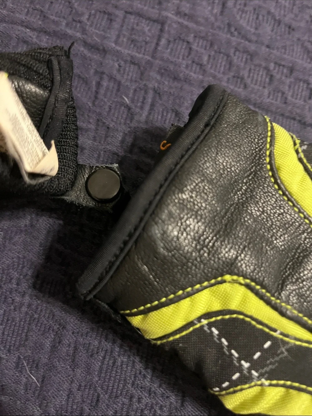 Oakley Black and Neon Yellow Plaid Performance Gloves